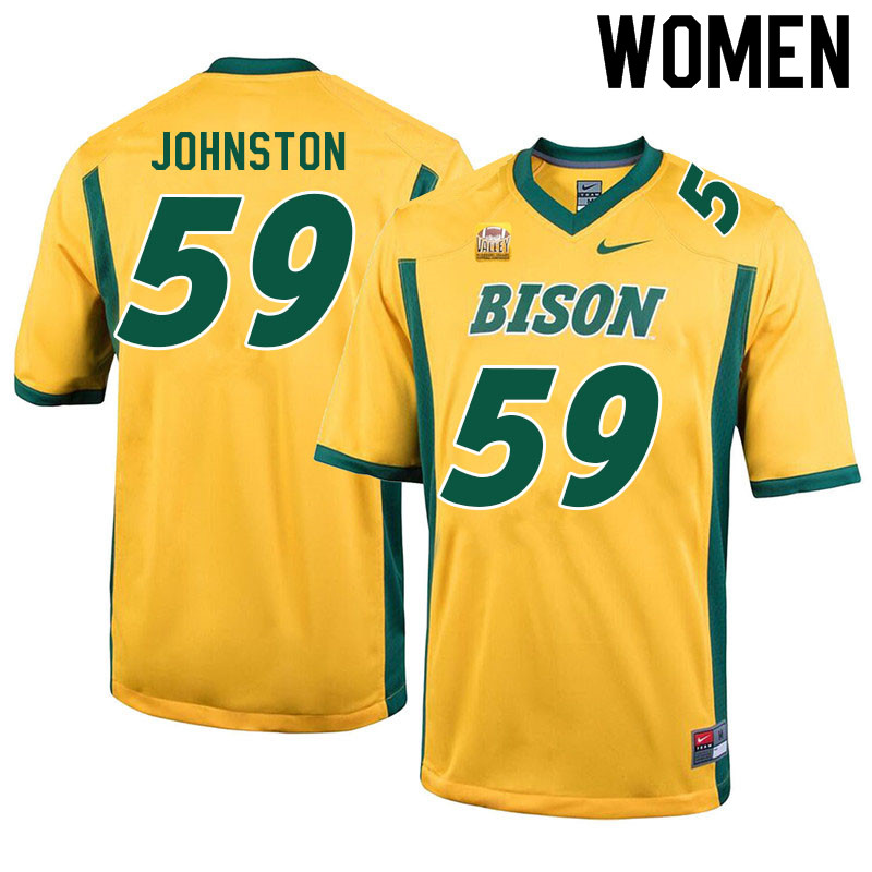 Women #59 Hayden Johnston North Dakota State Bison College Football Jerseys Sale-Yellow - Click Image to Close